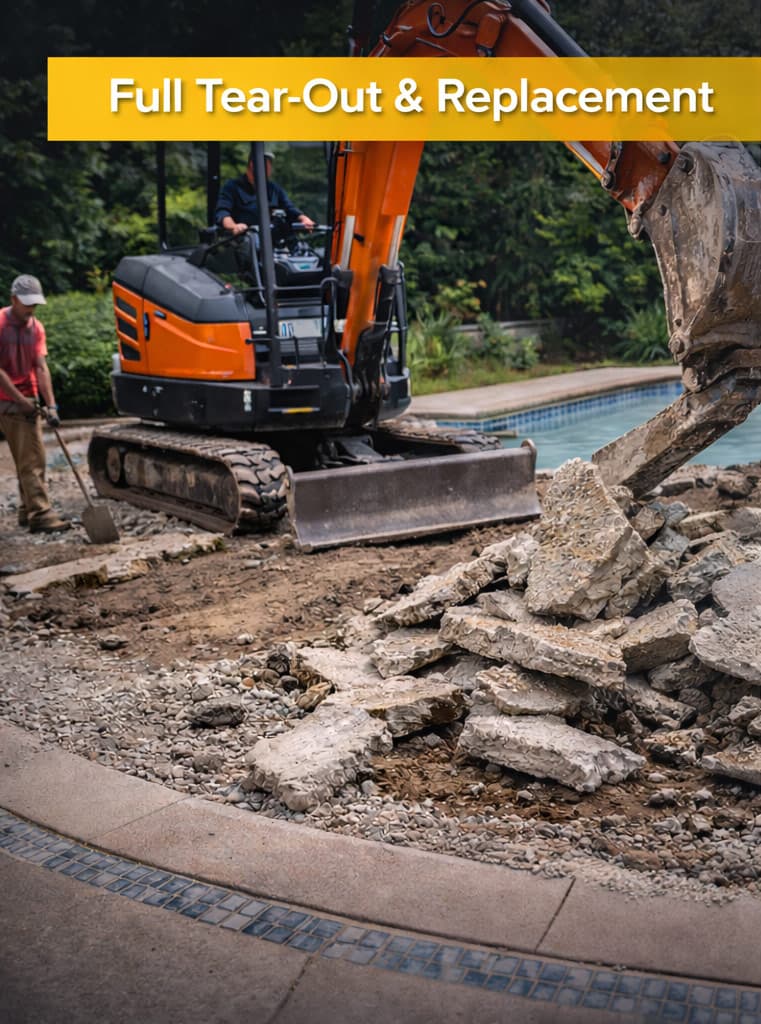 Full pool deck tear-out and replacement
