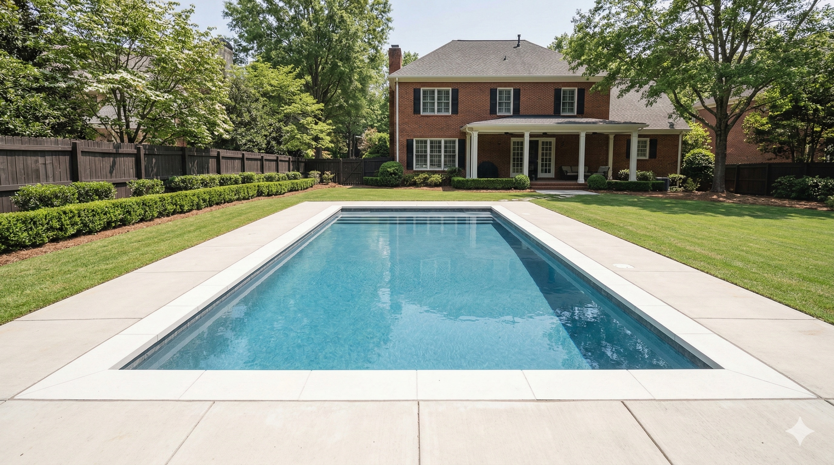 Renovated residential pool with modern equipment
